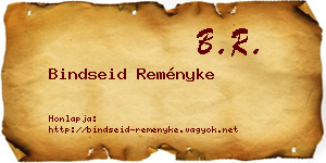 Bindseid Reményke névjegykártya